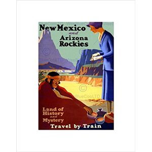 Wee Blue Coo TRAVEL NEW MEXICO ARIZONA ROCKIES NATIVE AMERICAN RAIL FRAMED PRINT B12X1641 Wee Blue Coo TRAVEL NEW MEXICO ARIZONA ROCKIES NATIVE AMERICAN RAIL FRAMED PRINT B12X1641