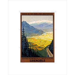 Wee Blue Coo TRAVEL GRENOBLE FRANCE ALPINE RESORT VALLEY MOUNTAIN PINE TREE PRINT B12X6420 Wee Blue Coo TRAVEL GRENOBLE FRANCE ALPINE RESORT VALLEY MOUNTAIN PINE TREE PRINT B12X6420