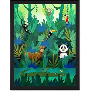 Wee Blue Coo Jungle Animals Amazon Wall Large Framed Art Print Poster Wall Decor 18x24 inch Wee Blue Coo Jungle Animals Amazon Wall Large Framed Art Print Poster Wall Decor 18x24 inch