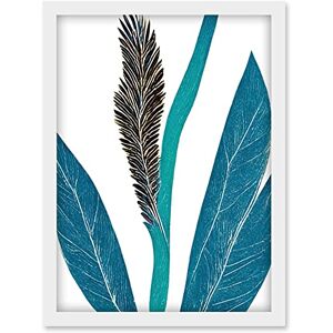 Doppelganger33 LTD Tropical Plant Abstract Pastel Feather Blue Teal Leaves Artwork Framed Wall Art Print A4 Doppelganger33 LTD Tropical Plant Abstract Pastel Feather Blue Teal Leaves Artwork Framed Wall Art Print A4
