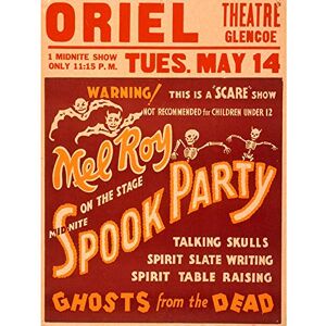 Wee Blue Coo Theatre Vaudeville Spook Party Horror Ghost Stage USA Vintage Art Print Poster Wall Decor 12X16 Inch Wee Blue Coo Theatre Vaudeville Spook Party Horror Ghost Stage USA Vintage Art Print Poster Wall Decor 12X16 Inch