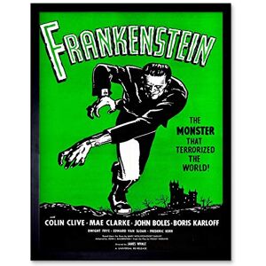 Wee Blue Coo Movie Film Frankenstein Monster Karloff Horror Shelley Gothic Whale Art Print Framed Poster Wall Decor 12X16 Inch Wee Blue Coo Movie Film Frankenstein Monster Karloff Horror Shelley Gothic Whale Art Print Framed Poster Wall Decor 12X16 Inch