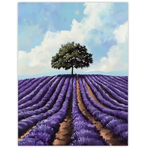 Artery8 Lone Tree Lavender Fields Painting Purple Nature Living Room Extra Large XL Wall Art Poster Print Artery8 Lone Tree Lavender Fields Painting Purple Nature Living Room Extra Large XL Wall Art Poster Print