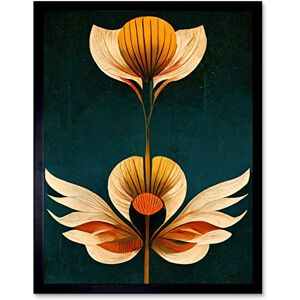 Wee Blue Coo Art Deco Abstract Tulips Orange Mustard Bold Painting Art Print Framed Poster Wall Decor 12x16 inch Wee Blue Coo Art Deco Abstract Tulips Orange Mustard Bold Painting Art Print Framed Poster Wall Decor 12x16 inch