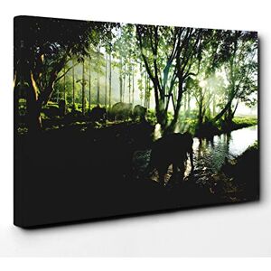Big Box Art Elephant Green Forest Canvas Print Gallery Wrapped 30mm Frame Wall Art 24x16 inches Ready to Hang Modern Animals Picture Living Room Bedroom Lounge Office Big Box Art Elephant Green Forest Canvas Print Gallery Wrapped 30mm Frame Wall Art 24x16 inches Ready to Hang Modern Animals Picture Living Room Bedroom Lounge Office