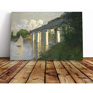 Big Box Art Canvas Print Wall Art Claude Monet Railroad Bridge, Argenteuil Mounted & Stretched Box Frame Picture Home Decor for Kitchen, Living Room, Bedroom, Hallway, Multi-Colour, 30x20 Inch Big Box Art Canvas Print Wall Art Claude Monet Railroad Bridge, Argenteuil Mounted & Stretched Box Frame Picture Home Decor for Kitchen, Living Room, Bedroom, Hallway, Multi-Colour, 30x20 Inch