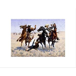 Wee Blue Coo Painting Cultural America Remington Aiding Comrade Wall Art Print Wee Blue Coo Painting Cultural America Remington Aiding Comrade Wall Art Print