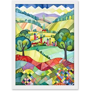 Artery8 English Countryside Rural Landscape Folk Art Watercolour Painting Artwork Framed A3 Wall Art Print Artery8 English Countryside Rural Landscape Folk Art Watercolour Painting Artwork Framed A3 Wall Art Print