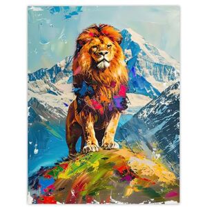 Artery8 Colourful Lion Nature Animal Lover Mountain King Living Room Extra Large XL Wall Art Poster Print Artery8 Colourful Lion Nature Animal Lover Mountain King Living Room Extra Large XL Wall Art Poster Print