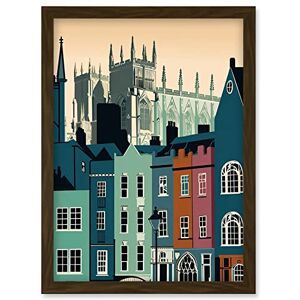 Artery8 York Minster and Shambles Street Cityscape Artwork Framed Wall Art Print A4 Artery8 York Minster and Shambles Street Cityscape Artwork Framed Wall Art Print A4
