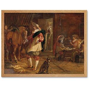 Artery8 Jansen A Guard House Horse Dog Painting Art Print Framed Poster Wall Decor 12x16 inch Artery8 Jansen A Guard House Horse Dog Painting Art Print Framed Poster Wall Decor 12x16 inch