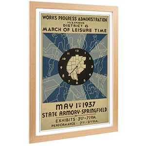 Big Box Art Framed Print of Vintage WPA Poster March of Leisure Time Design Wall Art Picture Home Decor for Kitchen, Living Room, Bedroom, Hallway, Oak, A2 / 24.5x18 Inch / 62x45cm Big Box Art Framed Print of Vintage WPA Poster March of Leisure Time Design Wall Art Picture Home Decor for Kitchen, Living Room, Bedroom, Hallway, Oak, A2 / 24.5x18 Inch / 62x45cm