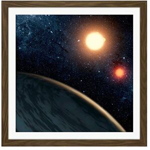 Fine Art Prints Space NASA Planet Kepler-16b Binary Star Illustration Square Wooden Framed Wall Art Print Picture 16X16 Inch Fine Art Prints Space NASA Planet Kepler-16b Binary Star Illustration Square Wooden Framed Wall Art Print Picture 16X16 Inch