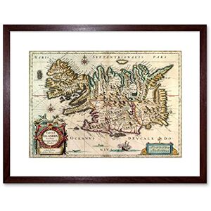 Wee Blue Coo Map Antique 1630 Blaeu Iceland Framed Wall Art Print Wee Blue Coo Map Antique 1630 Blaeu Iceland Framed Wall Art Print