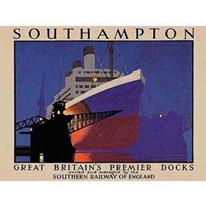 Wee Blue Coo Travel Southampton Dock Ship Boat Ocean Liner Crane England Art Print Poster Wall Decor 12X16 Inch Wee Blue Coo Travel Southampton Dock Ship Boat Ocean Liner Crane England Art Print Poster Wall Decor 12X16 Inch