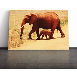 Big Box Art Canvas Print Wall Art Mother and Baby Elephant (2) Mounted and Stretched Box Frame Picture Home Decor for Kitchen, Living, Dining Room, Bedroom, Hallway, Multi-Colour, 20x14 Inch Big Box Art Canvas Print Wall Art Mother and Baby Elephant (2) Mounted and Stretched Box Frame Picture Home Decor for Kitchen, Living, Dining Room, Bedroom, Hallway, Multi-Colour, 20x14 Inch