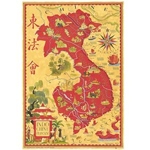 Artery8 Map Boucher 1945 French Indo-China Vietnam Pictorial Extra Large XL Wall Art Poster Print Artery8 Map Boucher 1945 French Indo-China Vietnam Pictorial Extra Large XL Wall Art Poster Print