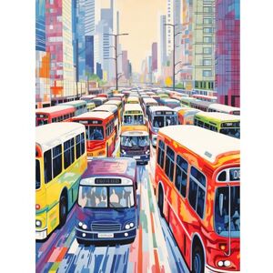 Artery8 The Bus Lane by Adrienne Finch Busy Cityscape Traffic Artwork London New York LA Extra Large XL Wall Art Poster Print Artery8 The Bus Lane by Adrienne Finch Busy Cityscape Traffic Artwork London New York LA Extra Large XL Wall Art Poster Print