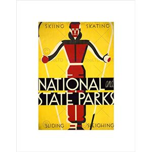 Wee Blue Coo WINTER SPORT SKIING SKATING USA VINTAGE ADVERT RETRO FRAMED ART PRINT B12X1243 Wee Blue Coo WINTER SPORT SKIING SKATING USA VINTAGE ADVERT RETRO FRAMED ART PRINT B12X1243