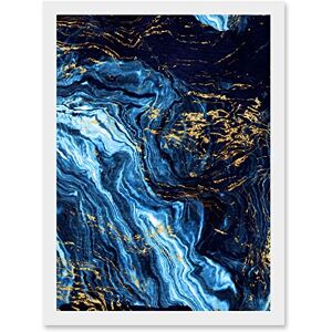 Artery8 - Abstract Dark Blue Gold Pour - Watercolour - Wall art Artery8 - Abstract Dark Blue Gold Pour - Watercolour - Wall art