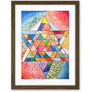 Artery8 Jewish Star Of David Patterns Geometric Folk Art Watercolour Painting Artwork Framed Wall Art Print 18X24 Inch Artery8 Jewish Star Of David Patterns Geometric Folk Art Watercolour Painting Artwork Framed Wall Art Print 18X24 Inch