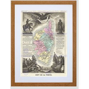 Wee Blue Coo Map Illustrated Antique Levasseur Corsica Framed Wall Art Print Wee Blue Coo Map Illustrated Antique Levasseur Corsica Framed Wall Art Print
