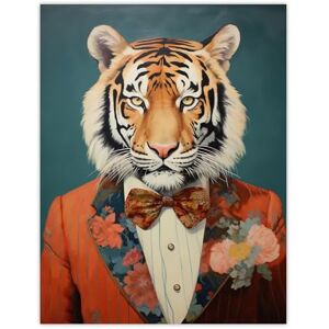Wee Blue Coo Tiger in a Tuxedo Fun Animal Portrait Large Wall Art Poster Print Thick Paper 18X24 Inch Wee Blue Coo Tiger in a Tuxedo Fun Animal Portrait Large Wall Art Poster Print Thick Paper 18X24 Inch