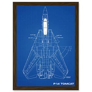 Artery8 Grumman F-14 Tomcat US Airforce Fighter Plane Aircraft Blueprint Plan Artwork Framed Wall Art Print A4 Artery8 Grumman F-14 Tomcat US Airforce Fighter Plane Aircraft Blueprint Plan Artwork Framed Wall Art Print A4