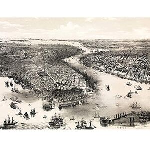 Artery8 Map Bachmann 1851 Birds Eye View New York Brooklyn Unframed Wall Art Print Poster Home Decor Premium Artery8 Map Bachmann 1851 Birds Eye View New York Brooklyn Unframed Wall Art Print Poster Home Decor Premium
