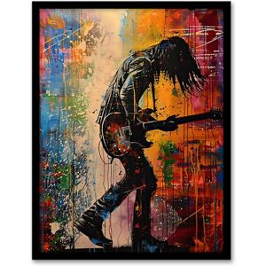 Artery8 Grunge Rock Music Guitarist Colourful Portrait Living Room Artwork Framed Wall Art Print A4 Artery8 Grunge Rock Music Guitarist Colourful Portrait Living Room Artwork Framed Wall Art Print A4
