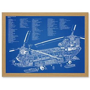 Artery8 Chinook Helicopter CH-47D Military Transport Blueprint Plan Artwork Framed Wall Art Print A4 Artery8 Chinook Helicopter CH-47D Military Transport Blueprint Plan Artwork Framed Wall Art Print A4