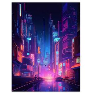 Artery8 Synthpop City Modern Neon Futuristic Cityscape Blue Purple Large Wall Art Poster Print Thick Paper 18X24 Inch Artery8 Synthpop City Modern Neon Futuristic Cityscape Blue Purple Large Wall Art Poster Print Thick Paper 18X24 Inch