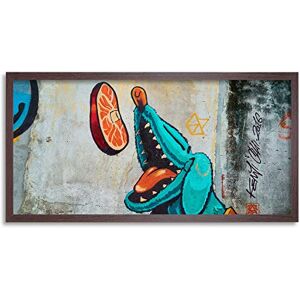 Wee Blue Coo Graffiti Hungry Dog Long Panel Framed Wall Art Print Wee Blue Coo Graffiti Hungry Dog Long Panel Framed Wall Art Print