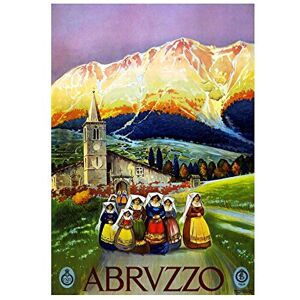 Wee Blue Coo Travel Abruzzo Italy Alpine Traditional Mountain Advert Wall Art Print Wee Blue Coo Travel Abruzzo Italy Alpine Traditional Mountain Advert Wall Art Print