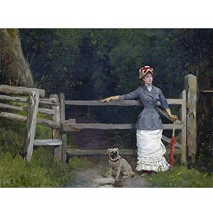 Artery8 Jourdain Woman And Dog At The Gate C1875 Painting Premium Wall Art Canvas Print 18X24 Inch Artery8 Jourdain Woman And Dog At The Gate C1875 Painting Premium Wall Art Canvas Print 18X24 Inch
