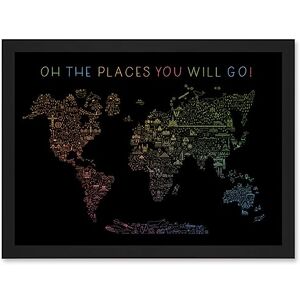 Artery8 - World Travel Landmark Map - Wall Art Print Artery8 - World Travel Landmark Map - Wall Art Print