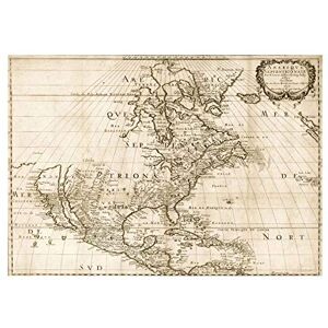 Wee Blue Coo Map North America Historical 1650 Picture Wall Art Print Wee Blue Coo Map North America Historical 1650 Picture Wall Art Print