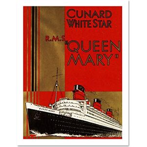 Wee Blue Coo Travel Transport Queen Mary Ship Ocean Liner Boat Mast Funnel UK Large Framed Art Print Poster Wall Decor 18x24 inch Wee Blue Coo Travel Transport Queen Mary Ship Ocean Liner Boat Mast Funnel UK Large Framed Art Print Poster Wall Decor 18x24 inch