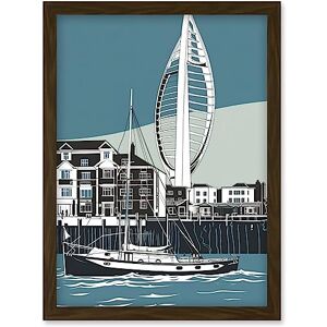 Artery8 Portsmouth Historic Dockyard with Spinnaker Tower Artwork Framed Wall Art Print A4 Artery8 Portsmouth Historic Dockyard with Spinnaker Tower Artwork Framed Wall Art Print A4