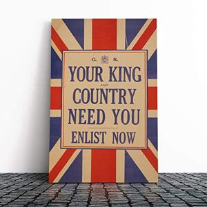 Big Box Art Enlist Now Vintage War Poster Canvas Print Gallery Wrapped 30mm Frame Wall Art 24x16 inches Ready to Hang Classic Picture Living Room Bedroom Lounge Office Big Box Art Enlist Now Vintage War Poster Canvas Print Gallery Wrapped 30mm Frame Wall Art 24x16 inches Ready to Hang Classic Picture Living Room Bedroom Lounge Office