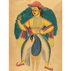 Fine Art Prints Kalighat Calcutta Indien Skanda auf seinem Pfau, großer Kunstdruck auf Leinwand, Premium-Poster Fine Art Prints Kalighat Calcutta Indien Skanda auf seinem Pfau, großer Kunstdruck auf Leinwand, Premium-Poster