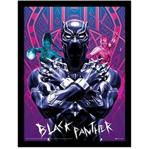 Pyramid Marvel Black Panther Poster Framed Print Collector's Edition (Black Panther Wakanda Forever Design) 30cm x 40cm Official Merchandise Pyramid Marvel Black Panther Poster Framed Print Collector's Edition (Black Panther Wakanda Forever Design) 30cm x 40cm Official Merchandise