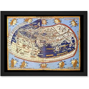 Artery8 Antique Map Nicolas 1482 Ptolemy 2nd Century World Pictorial Artwork Framed Wall Art Print A4 Artery8 Antique Map Nicolas 1482 Ptolemy 2nd Century World Pictorial Artwork Framed Wall Art Print A4