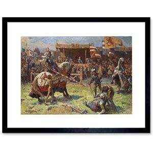 Wee Blue Coo Painting Landscape Medieval Ajdukiewicz Jousting Framed Wall Art Print Wee Blue Coo Painting Landscape Medieval Ajdukiewicz Jousting Framed Wall Art Print