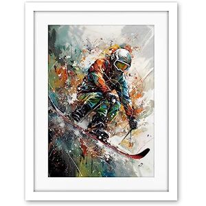 Artery8 Skier Skiing Winter Sport Paint Splat Painting Artwork Framed Wall Art Print 18X24 Inch Artery8 Skier Skiing Winter Sport Paint Splat Painting Artwork Framed Wall Art Print 18X24 Inch