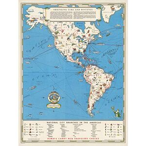 Artery8 1950 New York Pictorial Map Shrinking Time Distance Large Wall Art Poster Print Thick Paper 18X24 Inch Artery8 1950 New York Pictorial Map Shrinking Time Distance Large Wall Art Poster Print Thick Paper 18X24 Inch