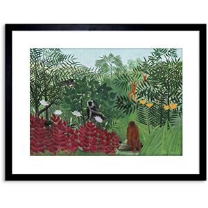 Wee Blue Coo PAINTING ROUSSEAU FRENCH TROPICAL FOREST MONKEYS FRAMED PRINT F97X3625 Wee Blue Coo PAINTING ROUSSEAU FRENCH TROPICAL FOREST MONKEYS FRAMED PRINT F97X3625