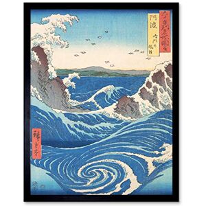 Artery8 Naruto Whirlpool Awa Province Utagawa Hiroshige Japanese Woodblock Art Print Framed Poster Wall Decor 12x16 inch Artery8 Naruto Whirlpool Awa Province Utagawa Hiroshige Japanese Woodblock Art Print Framed Poster Wall Decor 12x16 inch