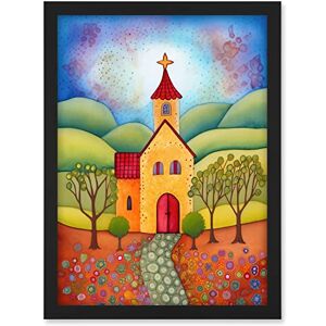 Artery8 Countryside Chapel Spring Landscape Folk Art Watercolour Painting Artwork Framed A3 Wall Art Print Artery8 Countryside Chapel Spring Landscape Folk Art Watercolour Painting Artwork Framed A3 Wall Art Print