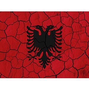Wee Blue Coo MP PAINTING ABSTRACT FLAG CRACKED CONCRETE ALBANIA BLACK EAGLE CREST RED 18x24 INCH ART POSTER PRINT PICTURE LV6298 Wee Blue Coo MP PAINTING ABSTRACT FLAG CRACKED CONCRETE ALBANIA BLACK EAGLE CREST RED 18x24 INCH ART POSTER PRINT PICTURE LV6298